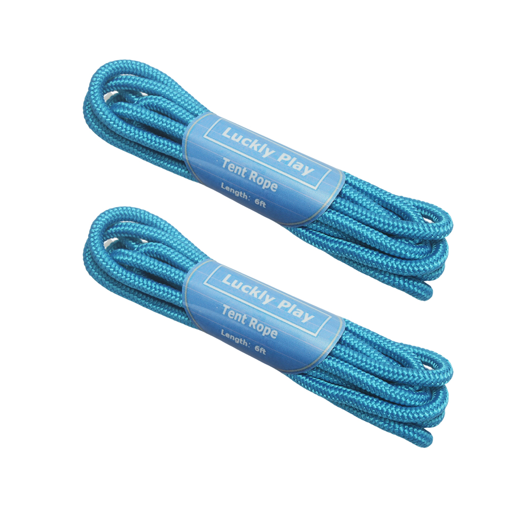 Luckly Play 6ft Tent Rope, Nylon Rope Weaving,Outdoor Tent Cords for Tent Tarp, Canopy Shelter, Camping, Hiking, Backpacking