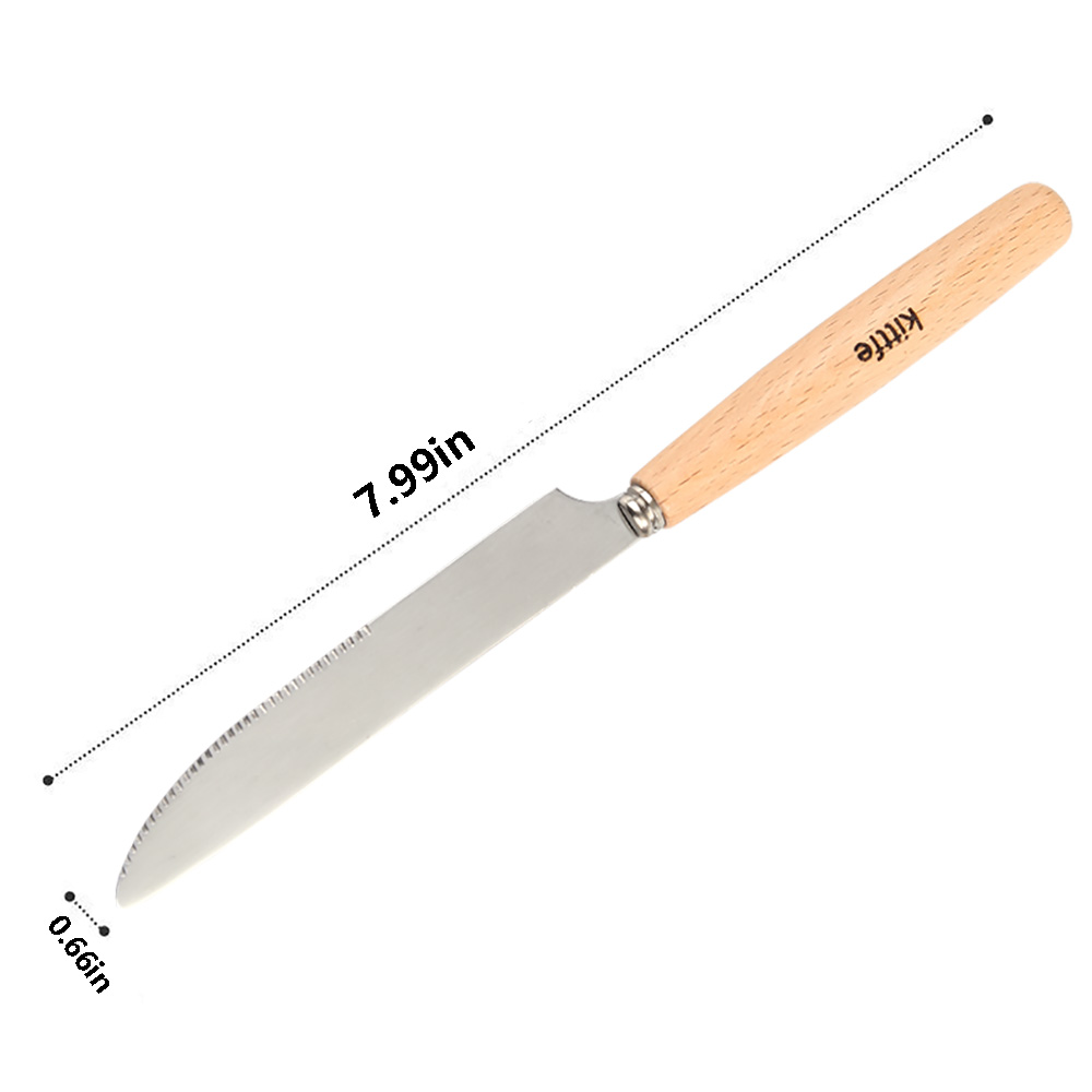 Kittfe 2-Pack Table knives,Wood Handle Stainless Steel Dinner Knives.
