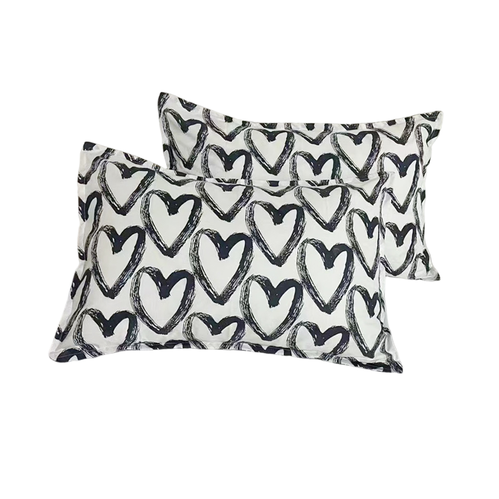 Pillowcase,Heart-Shaped Pattern Super Soft Microfiber Pillow case,Pack of 2, 30" L x 20" W