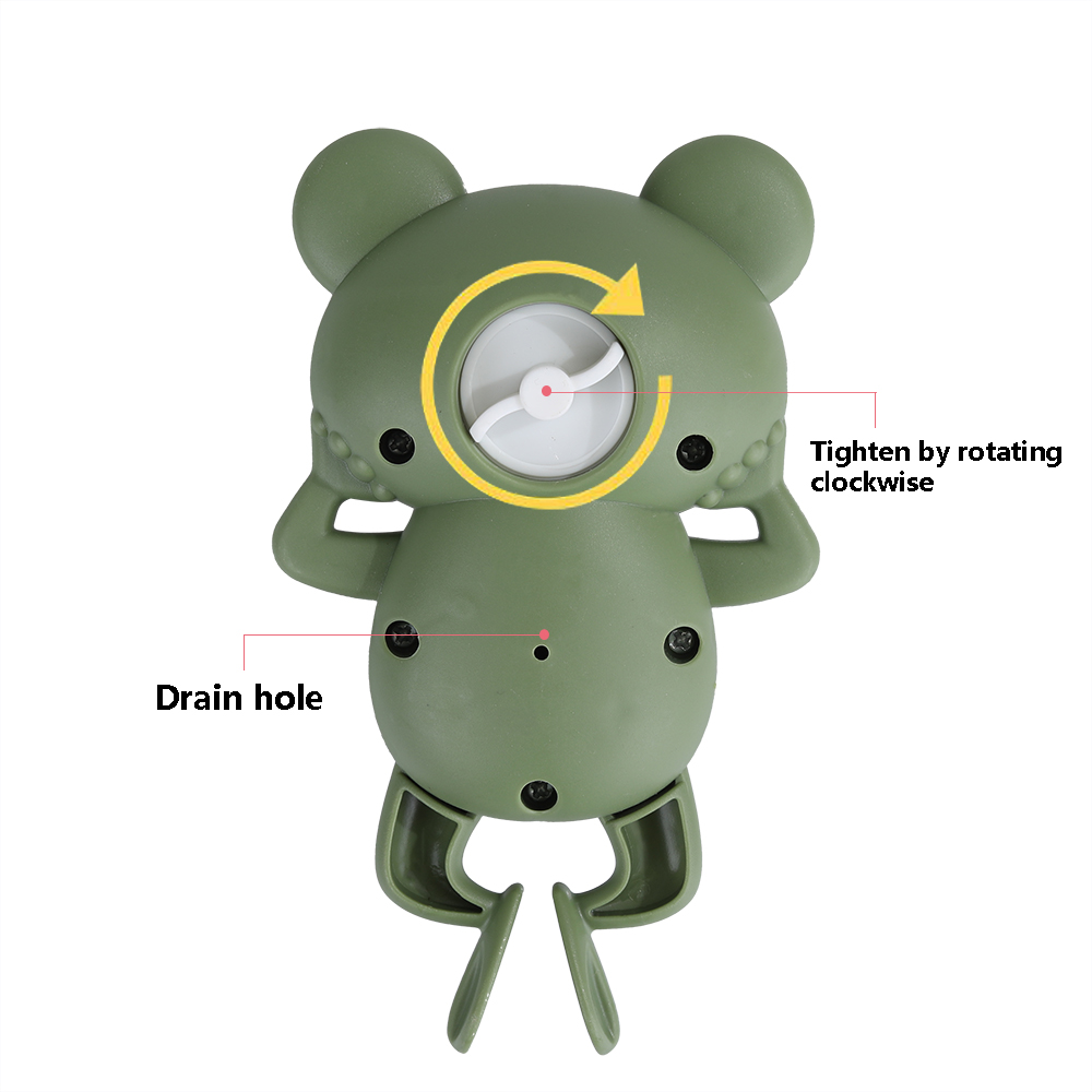 MYHARNEY swimming little frog baby wind-up toys floating frog bath funny water chain clockwork toy(2PCS)