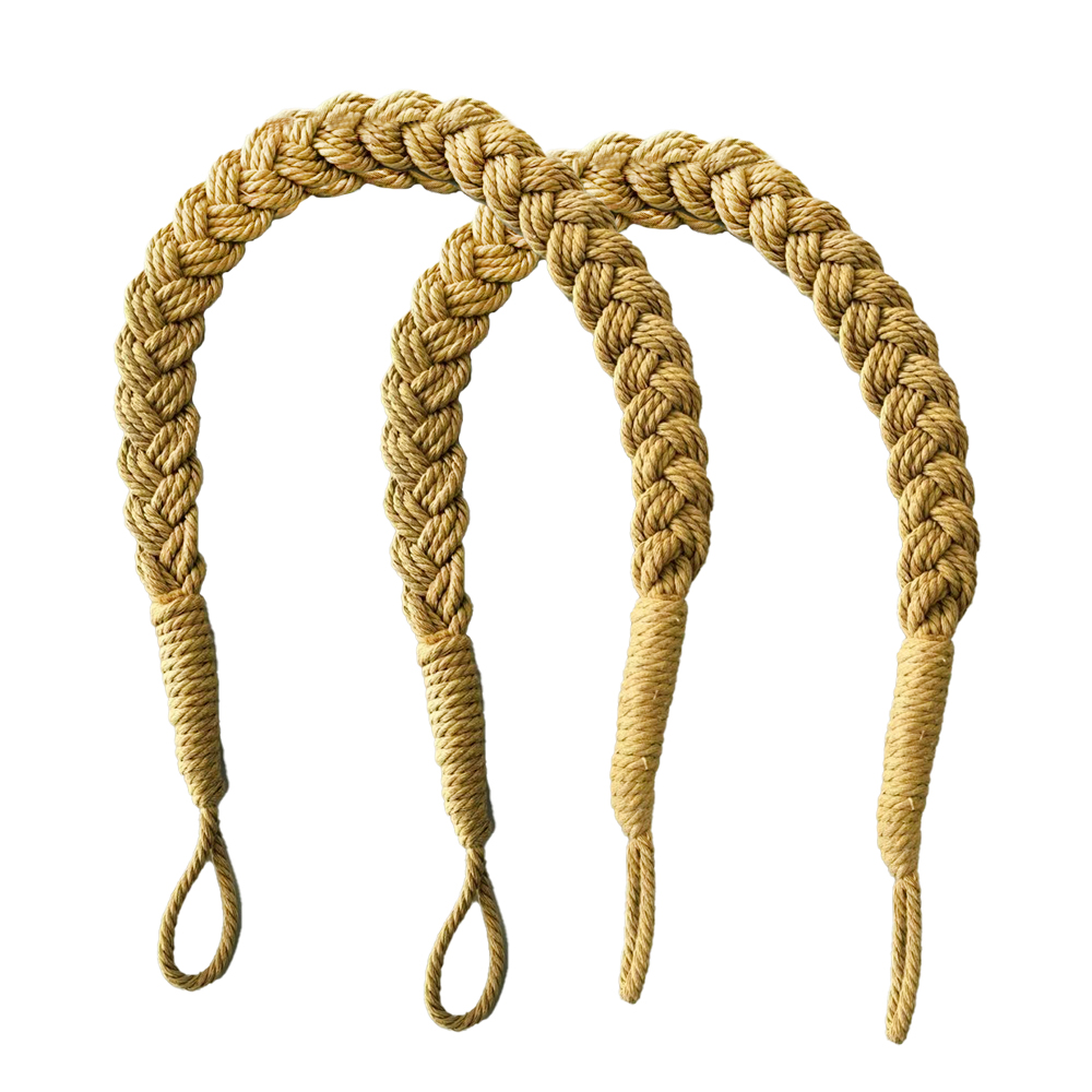 ESON HOME Curtain holders of textile material,2 Pack Braided Drapery Holdback Holder Decorative Rope Tie Back for Home & Office Drapery (Khaki) ESON HOME Curtain holders of textile material,2 Pack Braided Drapery Holdback Holder Decorative Rope Tie Back for Home & Office Drapery (Khaki)