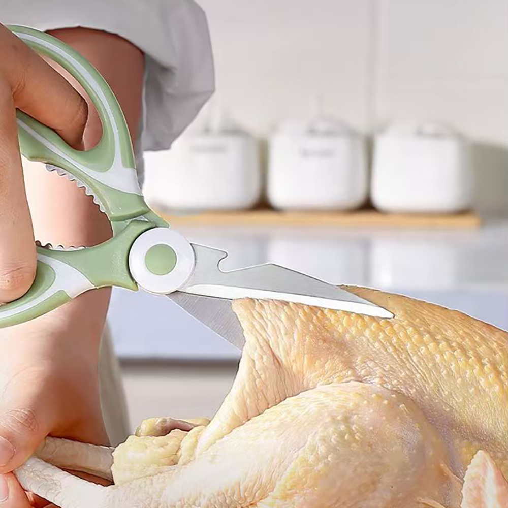  TEMMYS Scissors,Household Stainless Steel Kitchen Scissors, Sharp and Rust Proof Bone Scissors