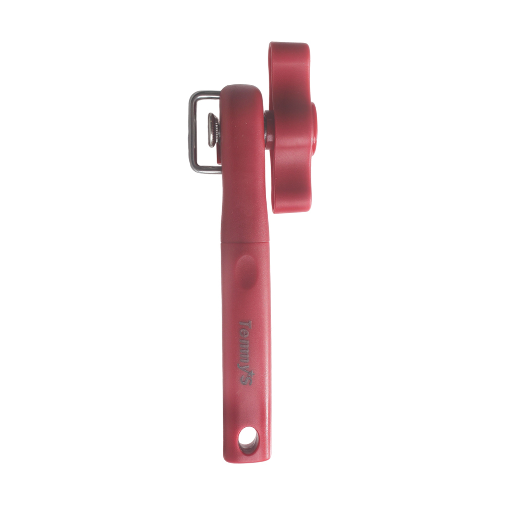 TEMMYS Manual Can Opener with Sharp Blade,Handheld Openers with Big Effort-Saving Knob for Kitchen Restaurant Camping(Red)