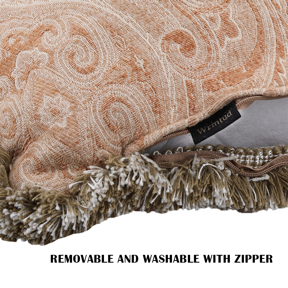 Wrmtud pillow shams pillowcases Plain Linen Cotton Tassel Pillowcase 2pack*45x45cm