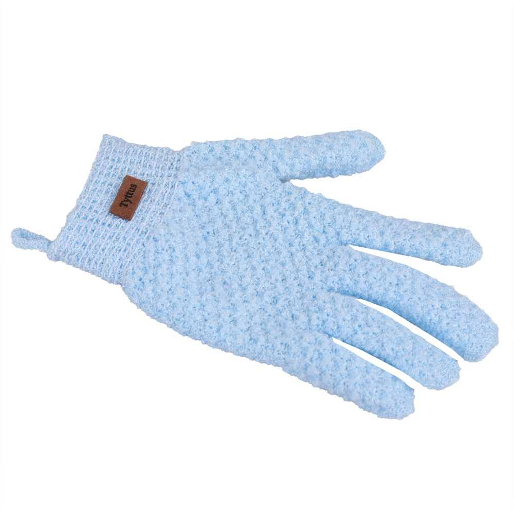 Tyttus 2PC Five Fingers Bath Gloves Bath Shower Sauna Scrubber Mitt for Men Women ( Blue).
