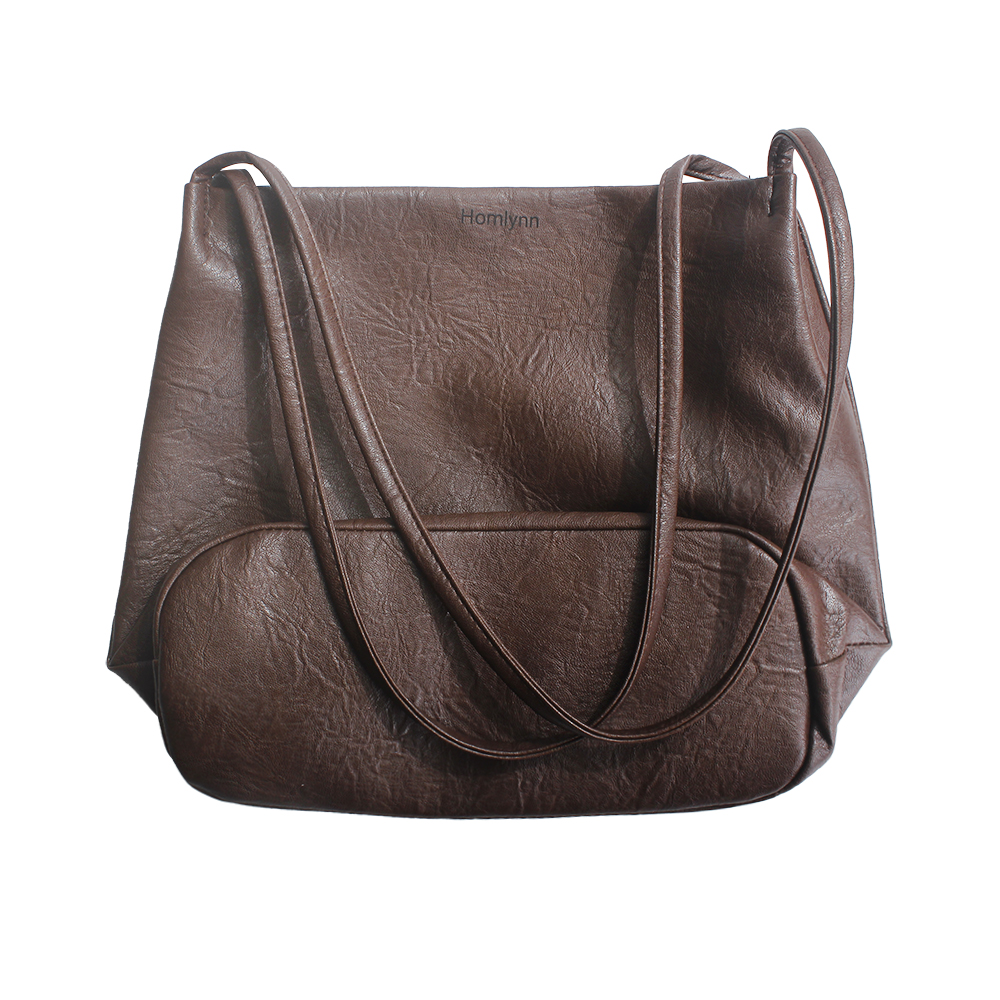 HOMLYNN Leather Bags, Women Leather Tote Bag Trendy Slouchy Tote Handbag Shoulder Bag ﻿