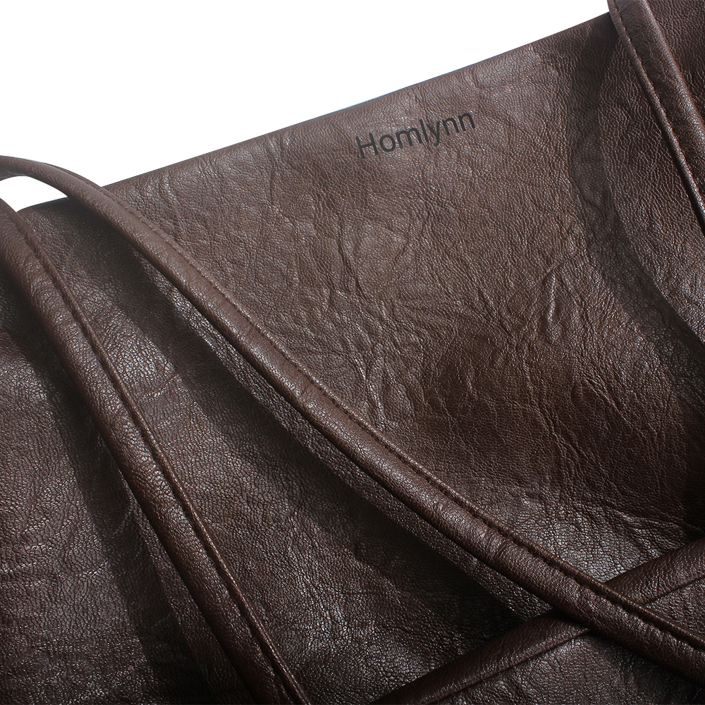 HOMLYNN Leather Bags, Women Leather Tote Bag Trendy Slouchy Tote Handbag Shoulder Bag ﻿