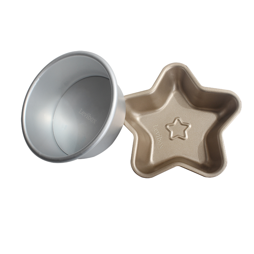 ‌Levibox Cooking Molds, Stainless Steel Non-sticky Cake Baking Mold,Round Star Shape Baking Molds for Tarts,Cakes,Pies