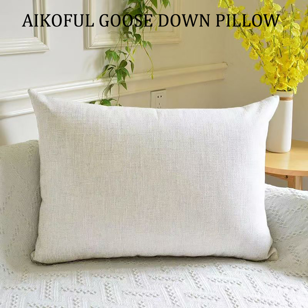 AIKOFUL GOOSE DOWN PILLOW 12x18 inch Throw Pillows,Sofa Cushion, Lumbar Pillow,Backrest,Nap Pillow