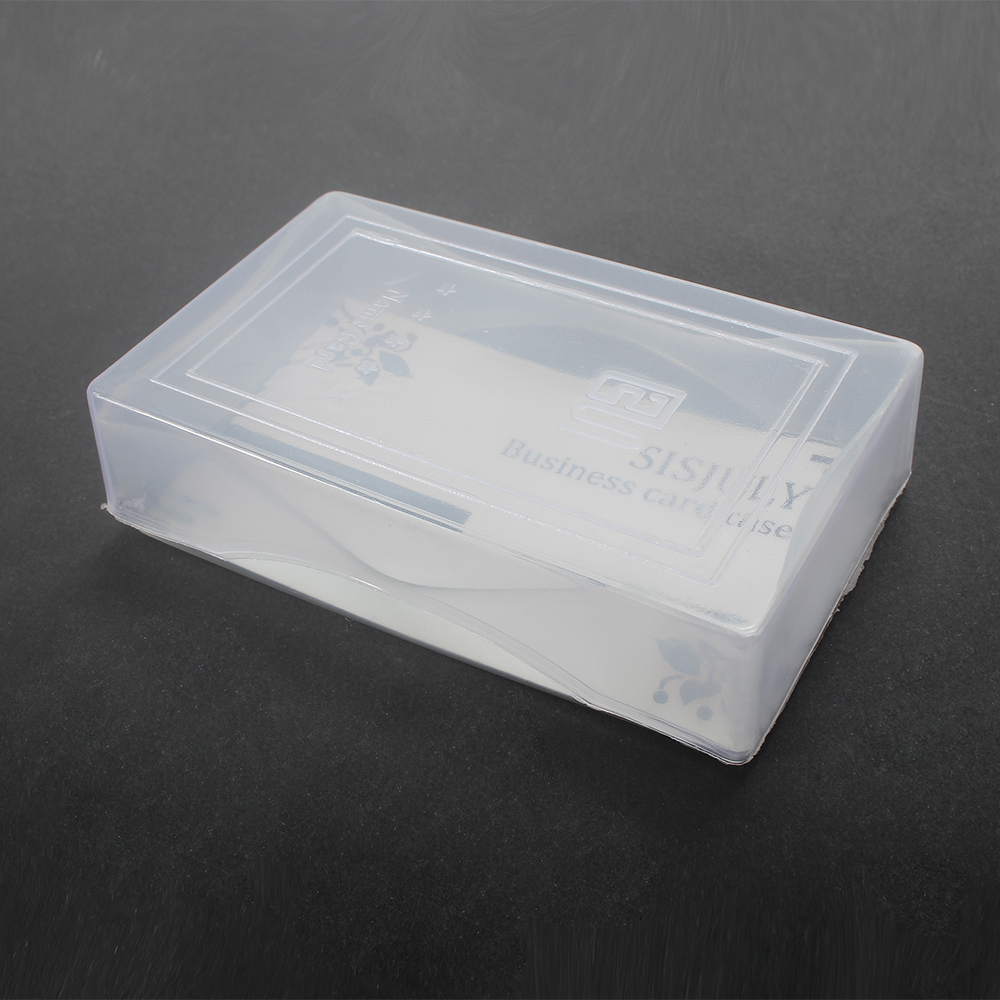 SISJULY Business Card Cases,Transparent Plastic Box,Rectangular Card Box (Holding 60 Sheets)