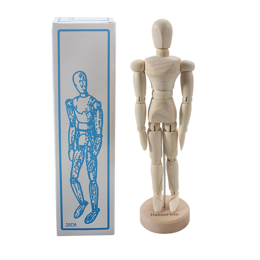 HannaFires Statuettes of Wood,Puppet Models,Creative Joint Dolls,Desktop Ornaments,Wooden Handicrafts