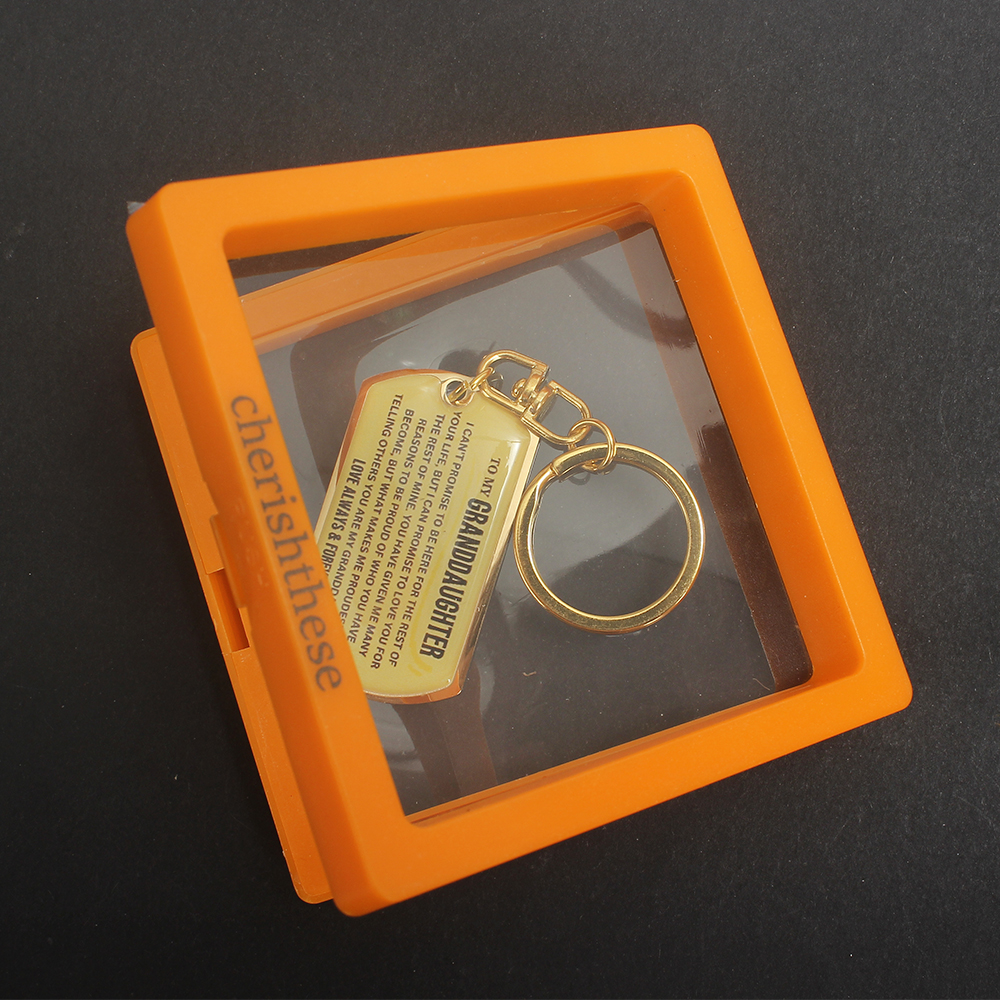 Cherishthese Keychain,To My Grandson Stainless Steel Keychain, Christmas Inspirational Gift for Grandson from Grandma Grandpa