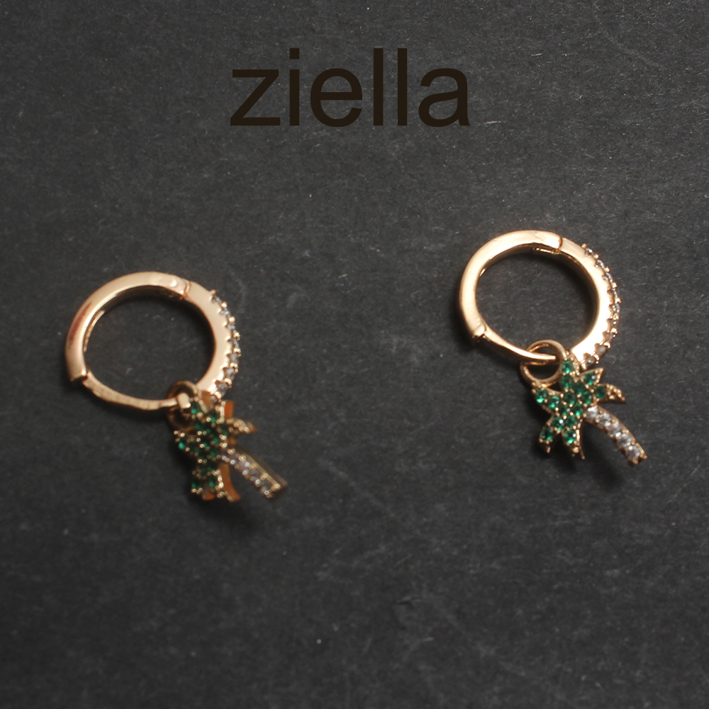 Ziella Diamond Palm Tree Dangle Earrings for Women,White Crystal Coconut Tree Hoop Earrings Fashion Jewelry Fashion Accessories Creative Gift