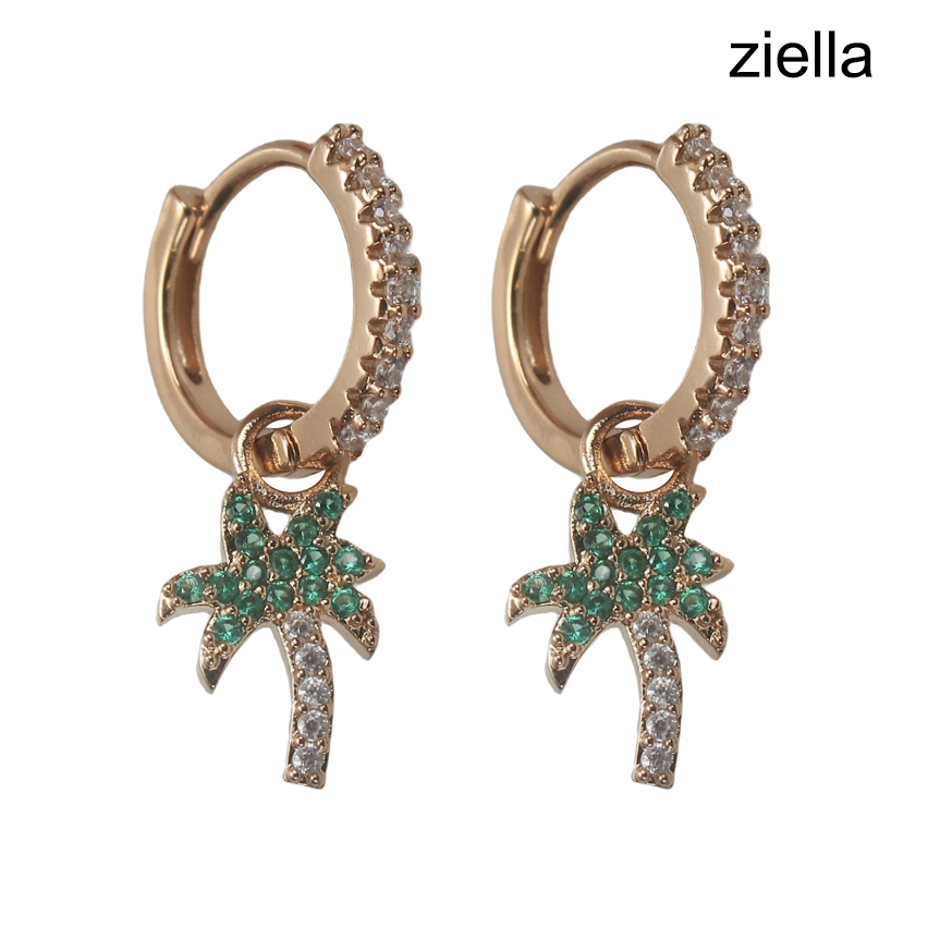 Ziella Diamond Palm Tree Dangle Earrings for Women,White Crystal Coconut Tree Hoop Earrings Fashion Jewelry Fashion Accessories Creative Gift