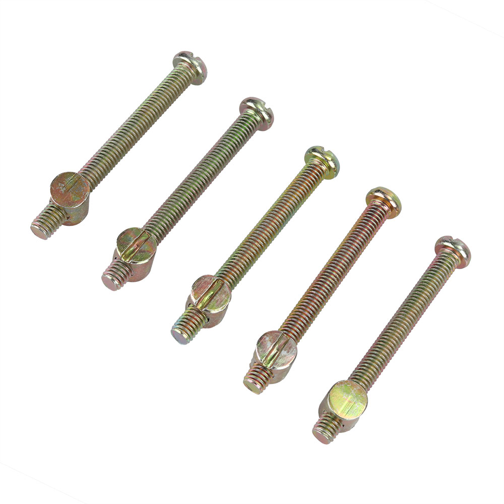 TresCasa Furniture fittings of metal Thread Cross Dowel Bolts and Nut Suit, 5 Pcs.