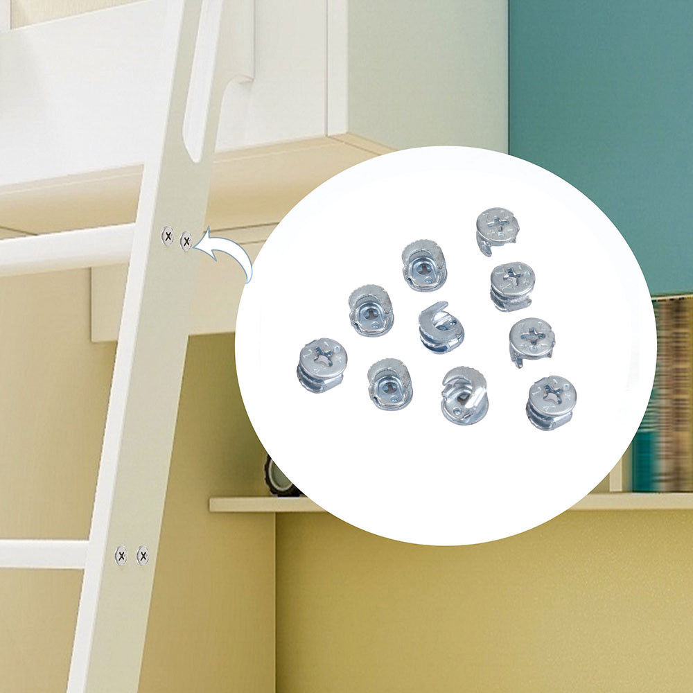 TresCasa Furniture fittings of metal Silver Tone Metal Cam Fittings Connectors for Home Essential,10 Pcs.