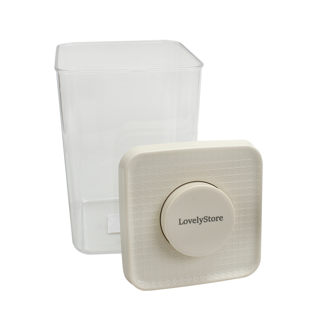 LovelyStore Kitchen Container Storage Jar,Press Type Sealed Jar,Plastic Jar for Miscellaneous Grains,Snack Storage Jar