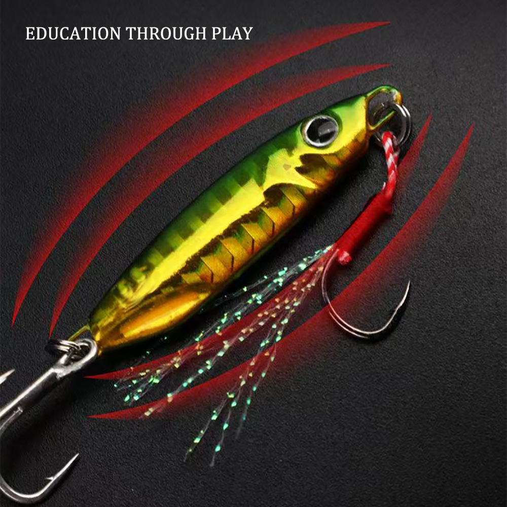 EDUCATION THROUGH PLAY Lures for Fishing, Jigs Fishing Lures with Ultra-Sharp Hooks,Sea Fishing Jigging Lure, Bass Fishing Lure 5pcs/Set