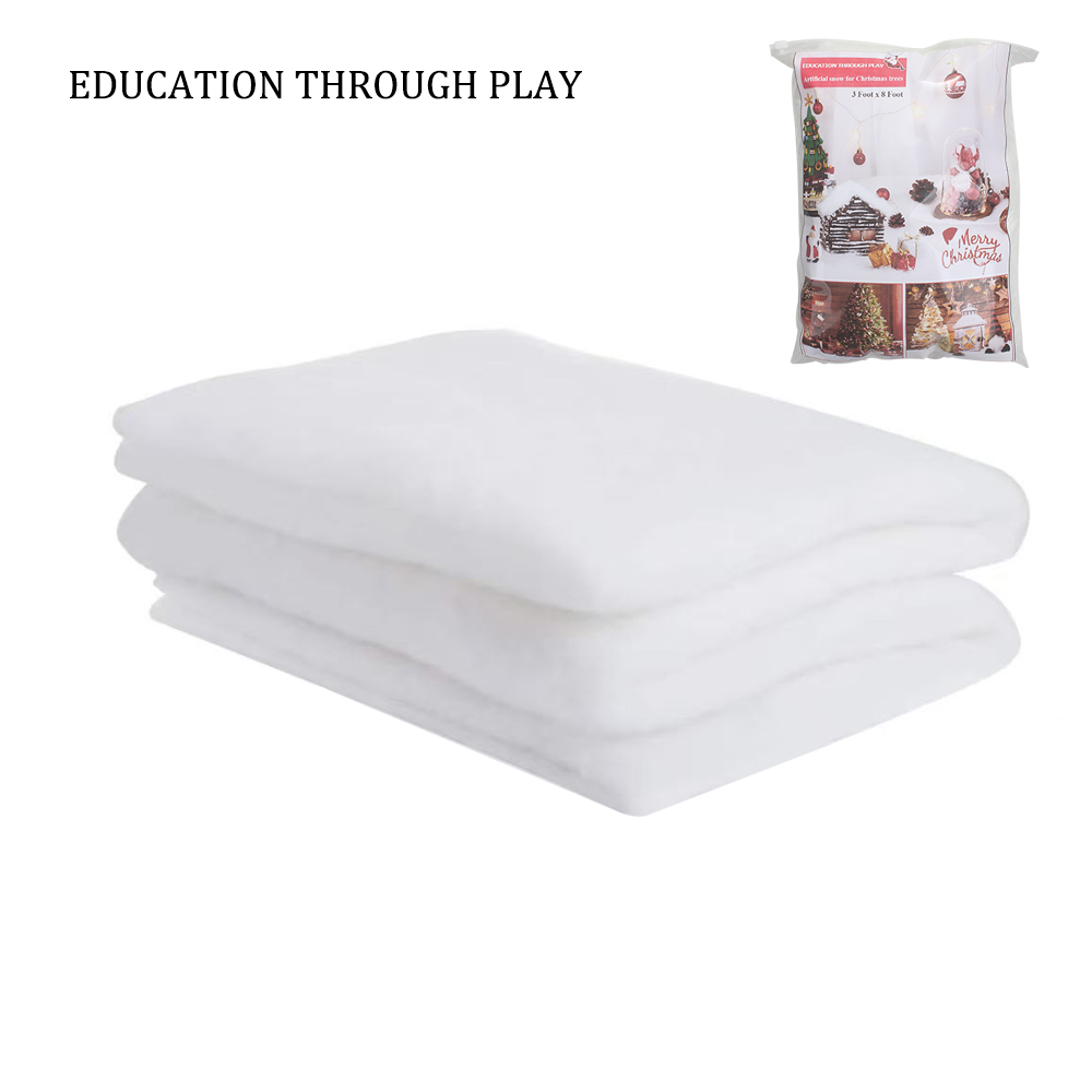 EDUCATION THROUGH PLAY Artificial Snow for Christmas Tree, 3 Foot X 8 Foot Artificial Snow for Christmas Decorations(1 Pack)