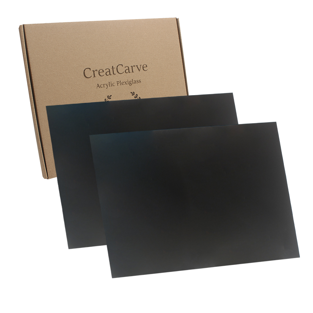GreatCarve Acrylic Glass,12x16 Plexiglass Sheets 1/8 inch-3mm Black Acrylic Sheets for DIY Projects, Art, Crafting, Laser Cutting & Engraving