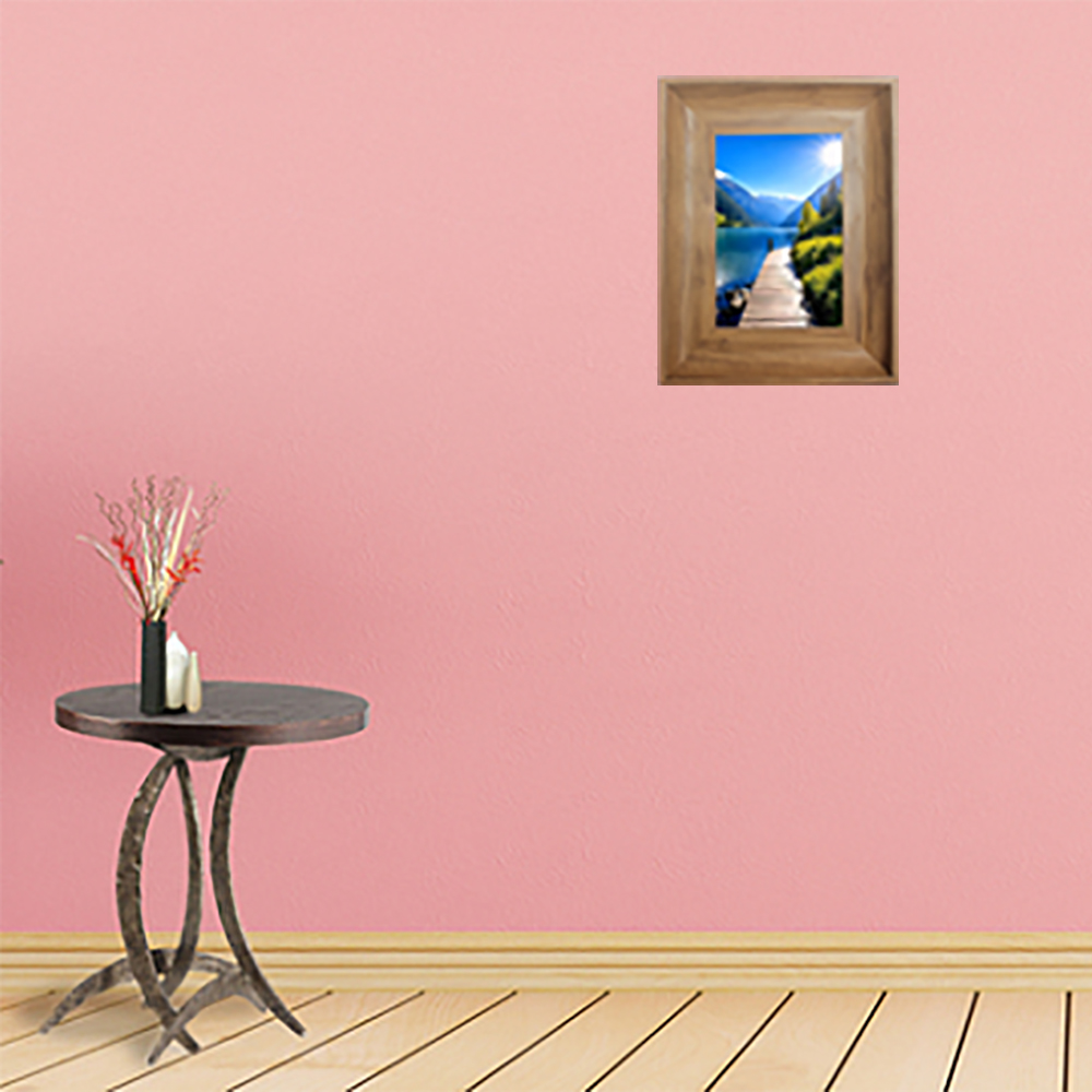 IHOOKS Picture Frame, 5x7 Inches Wood Picture Frame with Organic Glass for Home Bedroom Living Room Decoration,Horizontal & Vertical