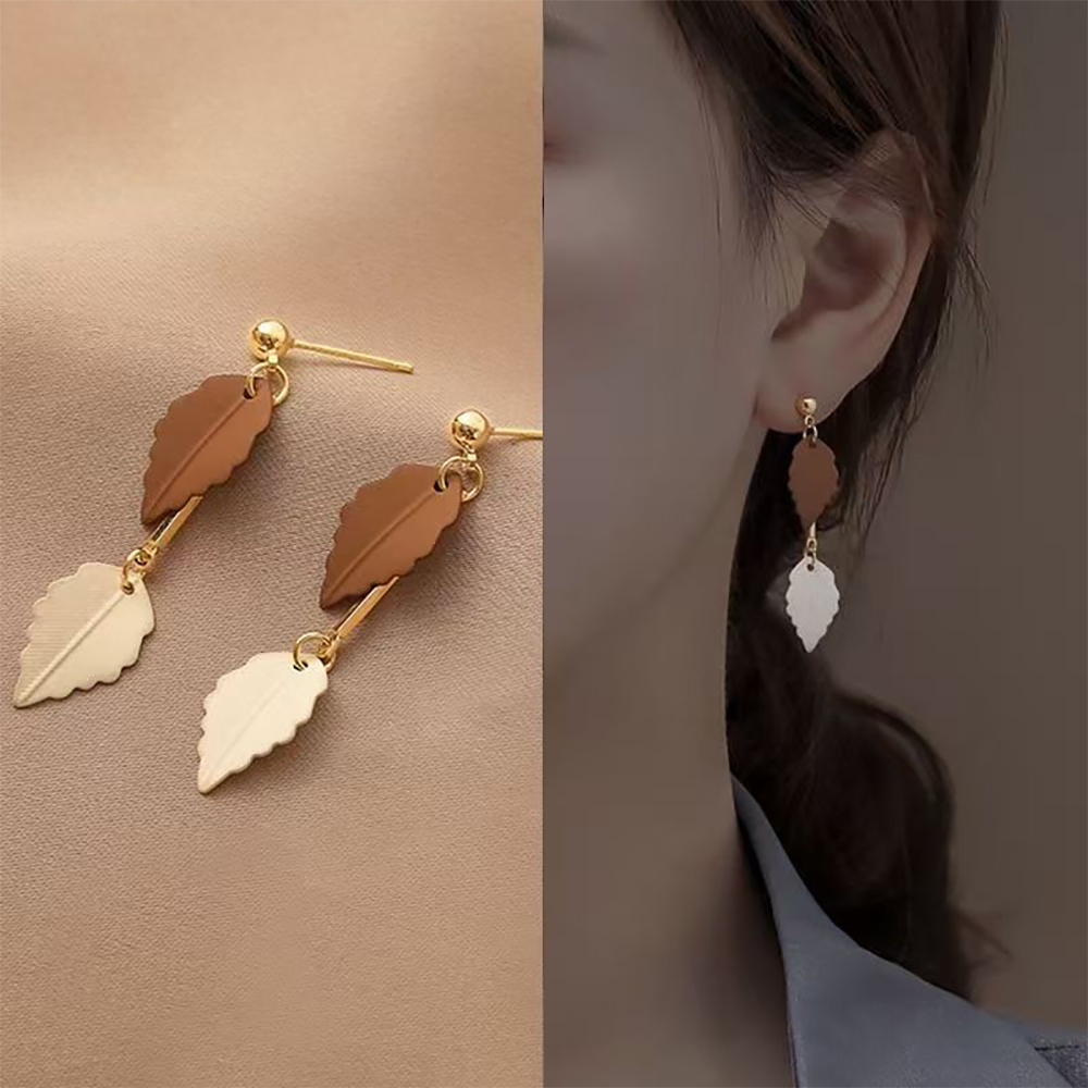 MYHAO Drop Earrings,Chain Link Leaf Dangle Drop Earrings For Women Fashion Jewelry Gifts