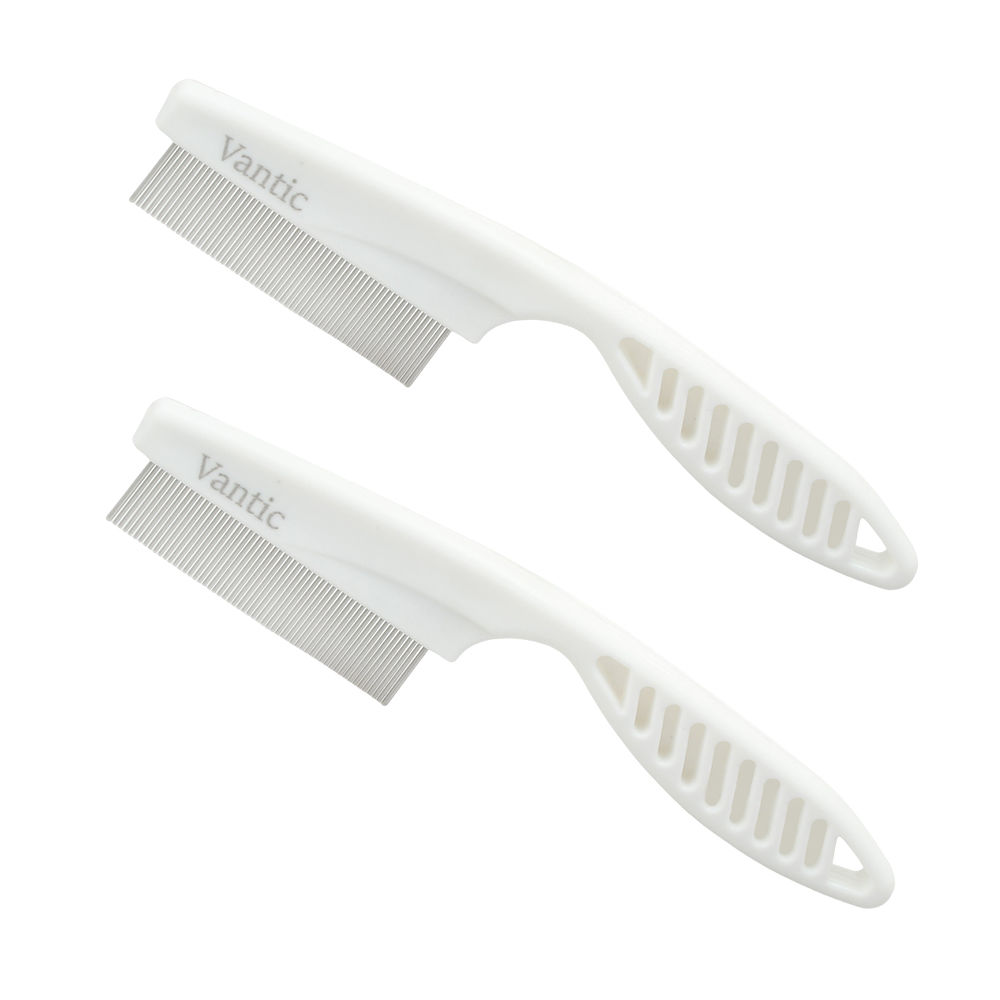 Vantic Animal Comb,Comb for Dogs and Cats, 2 PCS Pet Comb Fine Tooth Grooming Tool for Removes Tangles,Removing Tear Stains, Fleas, Dandruff, Lice