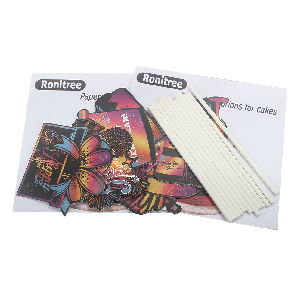 Ronitree Paper Decorations for Cakes,Happy New Year Cake Decor Kit-Party Toppers for Festive Celebrations