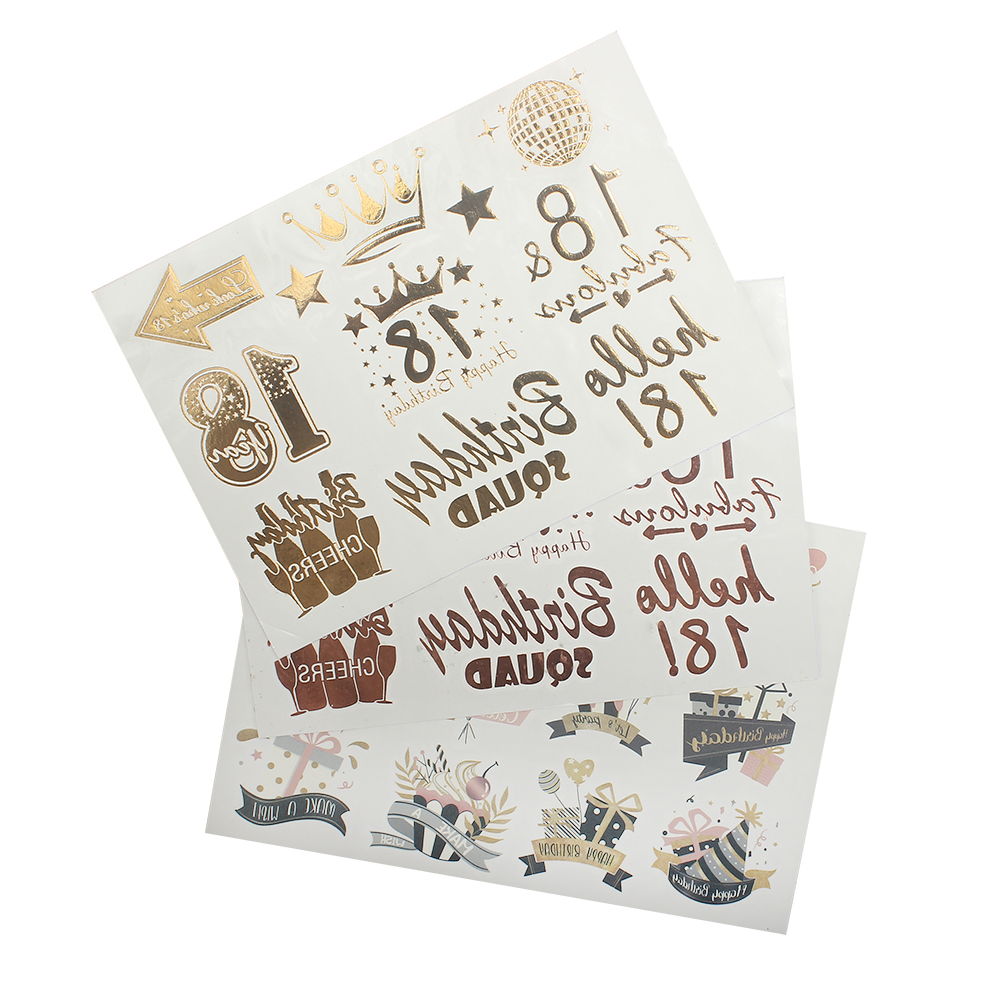 Ronitree Stickers,18th Birthday Party Temporary Tattoo Set - Happy Birthday Squad Crowns and Other Waterproof Stickers