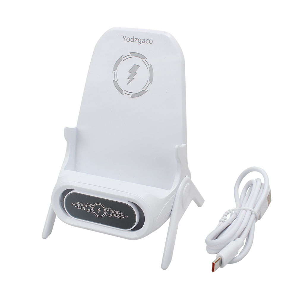 Yodzgaco Chargers for Smartphones,Portable Lazy Mini Chair Wireless Charger,15W Fast Charger,Supply for All Phones (White)