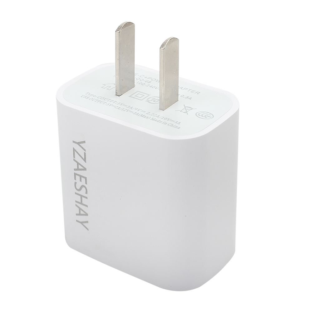 YZAESHAY Chargers for Smartphones,20W Dual Port USB C Wall Charger, Fast Charging Block with QC+PD 3.0 for iPhone 16/15/14 Series, iPad, Samsung Galaxy, and More - Compact & Portable