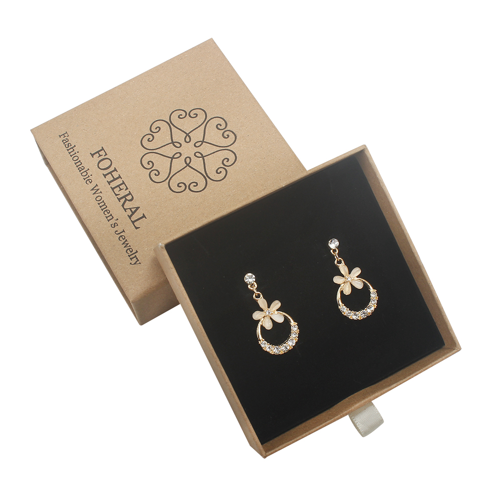 FOHERAL Earrings,Fashion Zircon Dangle Earring,Cute Opal Flower Hollow Circle Dangle Hoop Earrings for Women Girls