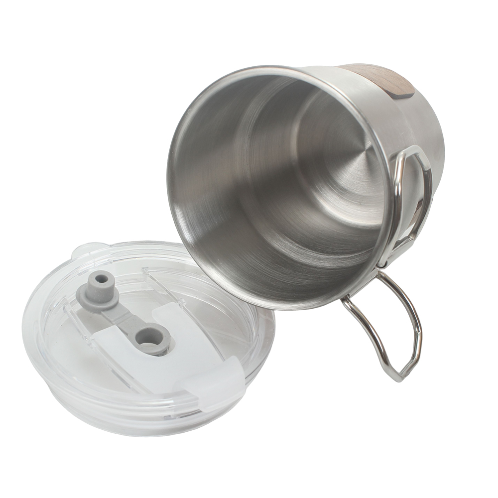 Florvyn High-Value Ins Style 304 Stainless Steel Coffee Mug with Lid & Straw – Portable Travel Mug for Camping, Iced Coffee, and Outdoor Use