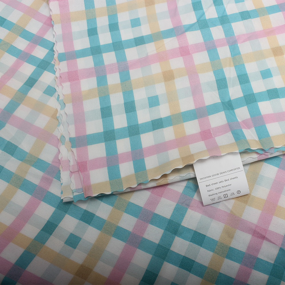 SNOWMAN GOOSE DOWN COMFORTER 4 Piece Bed Sheet Set,Bed Sheet Pillow Cover Duvet Cover Set,Comfortable and Breathable Bedding