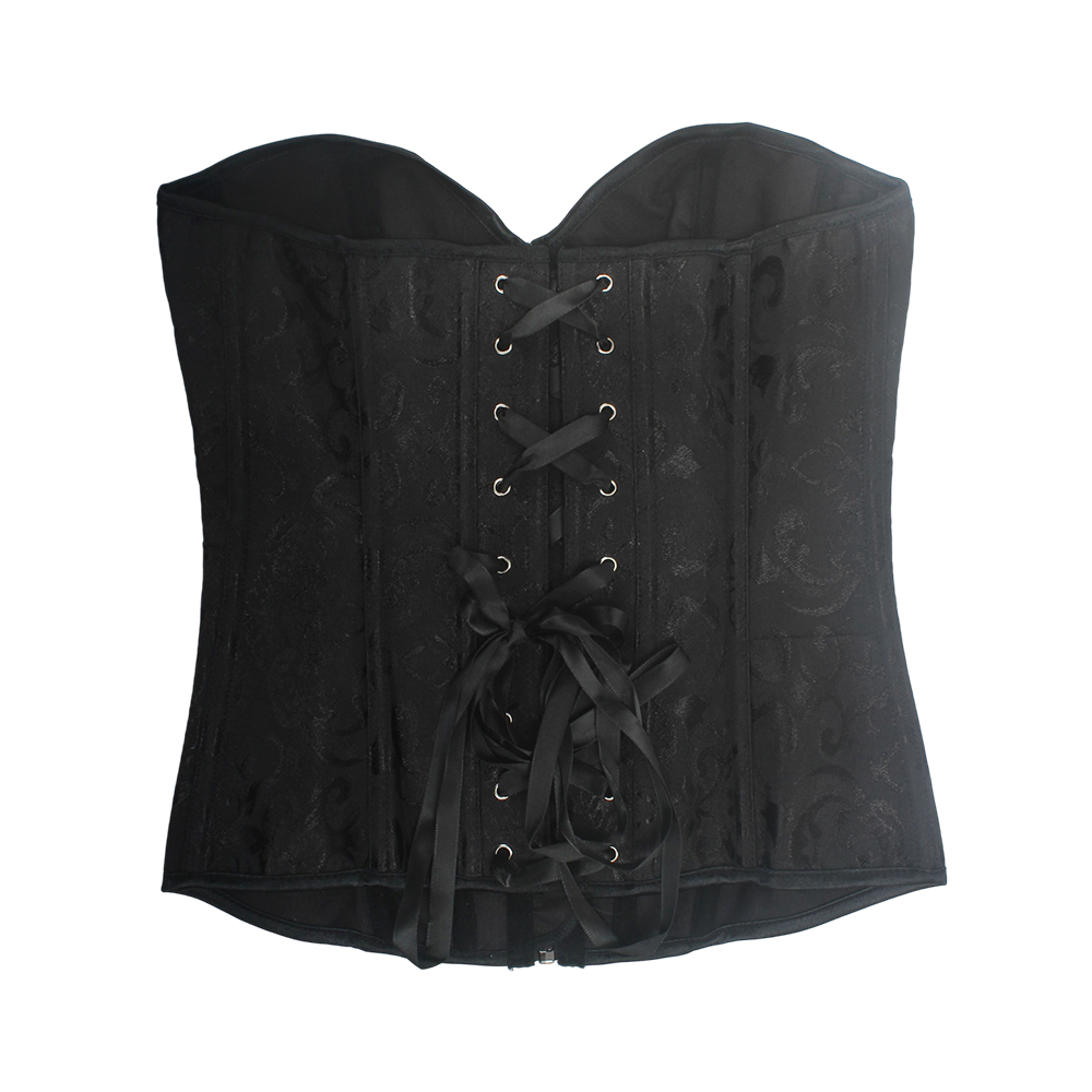 Lidogirl Bodices,Women's Black Strapless Corset Bodice with Lace Overlay, Zipper Closure and Breathable Comfort