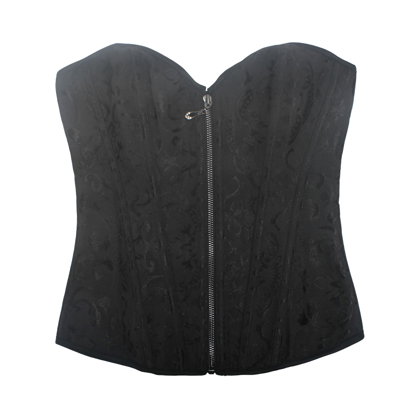 Lidogirl Bodices,Women's Black Strapless Corset Bodice with Lace Overlay, Zipper Closure and Breathable Comfort