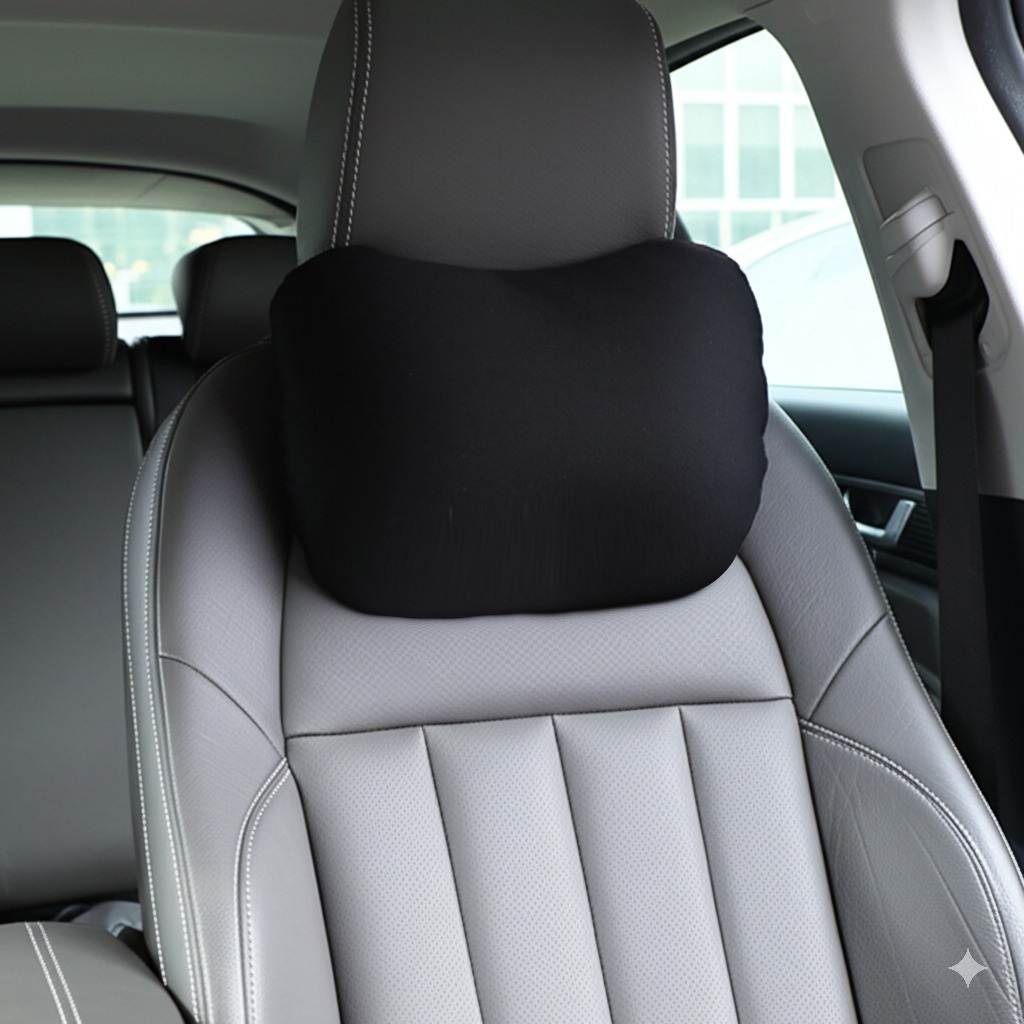 Lainuomi Head-Rests for Vehicle Seats,Car Neck Pillow (2-Pack) - Comfortable Suede Headrest for Travel Driving, Relieving Neck Pain and Muscle Tension