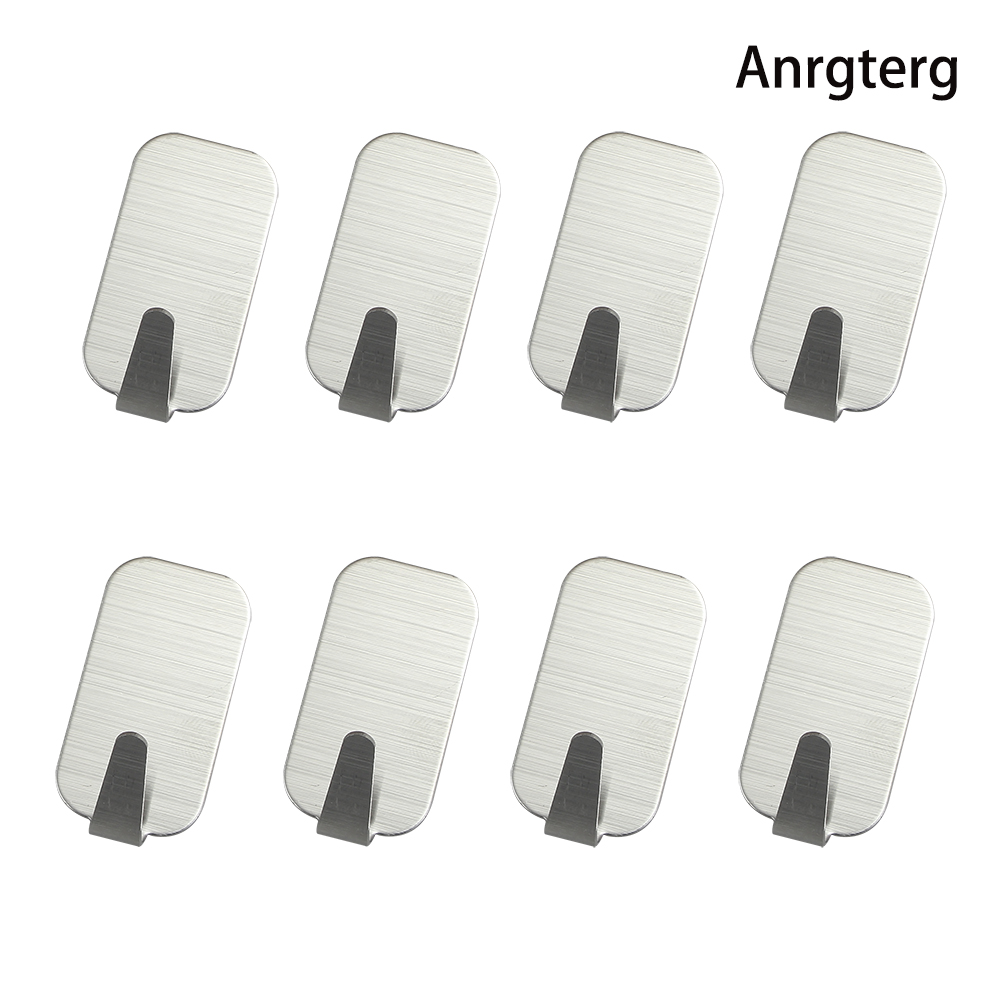 Anrgterg Metal hooks,304 Stainless Steel Self Adhesive Hook,Sticky Hooks for Hanging Bathroom Kitchen - 8 Packs Anrgterg Metal hooks,304 Stainless Steel Self Adhesive Hook,Sticky Hooks for Hanging Bathroom Kitchen - 8 Packs