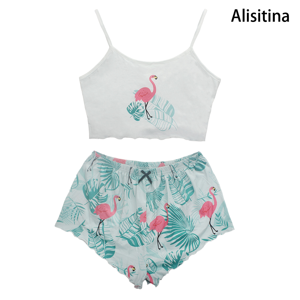 Alisitina Pajamas,Sleeveless Camisole Vest Shorts Set Pajama Fabric Comfortable and Soft