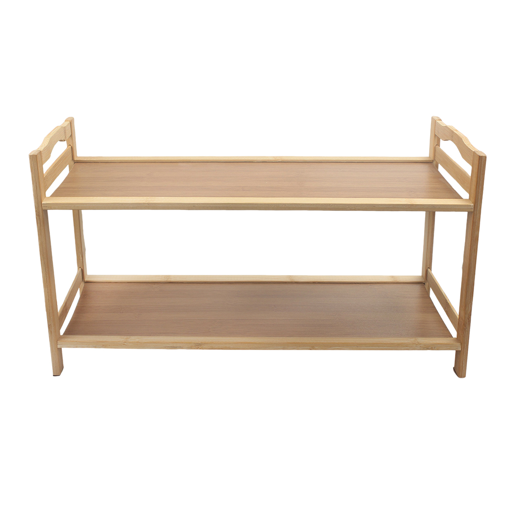 YeTrini Compact & Stylish Bamboo Shoe Rack with 2 Tiers - Easy Assemble Shoe Organizer for Living Room, Balcony & Entryway