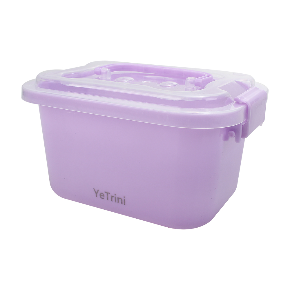 YeTrini 4-Pack Purple Plastic Storage Boxes with Handles, Stackable Containers for Craft Supplies, Toys & Pantry Organization