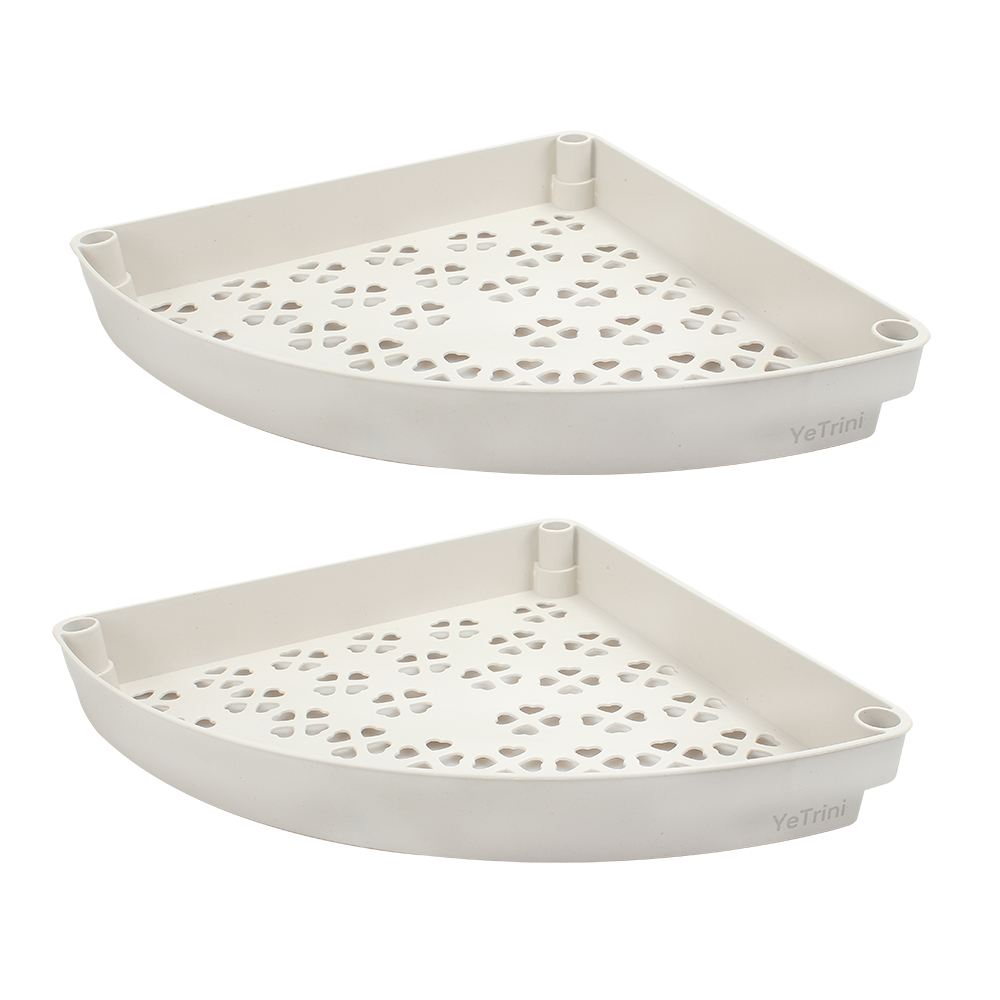 YeTrini Space-Saving Corner Shelf, 3-Tier Rolling Cart as Bathroom Furniture, Multifunctional Organizer for Shower, Toiletries, and Home Storage.