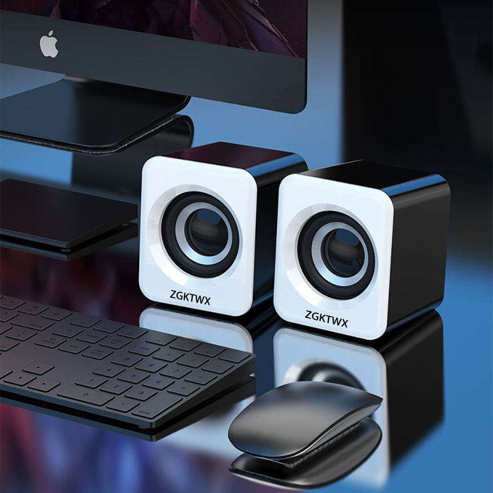 ZGKTWX Loudspeakers, USB Stereo 3.5Mm Jack Wired Speaker Portable Small Desktop Speakers for Desktop Laptop PC Computer