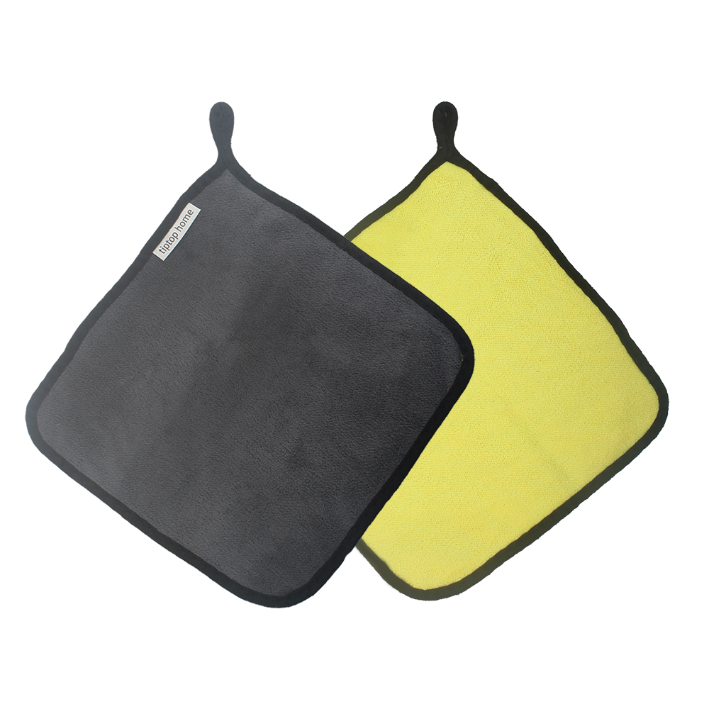 Tiptop Home Cleaning Rags,Ultra-Thick Microfiber Cleaning Cloth,Softer Absorbent Cleaning Rags for House Kitchen -Pack of 2