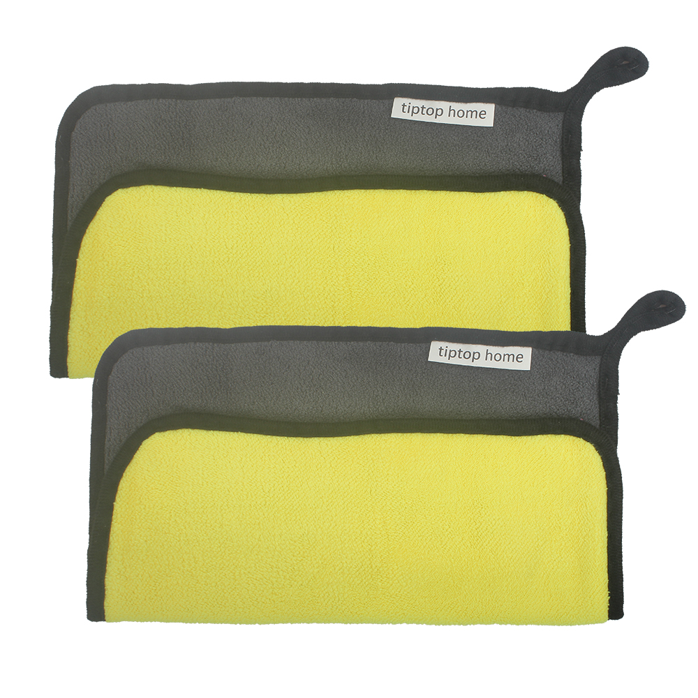 Tiptop Home Cleaning Rags,Ultra-Thick Microfiber Cleaning Cloth,Softer Absorbent Cleaning Rags for House Kitchen -Pack of 2
