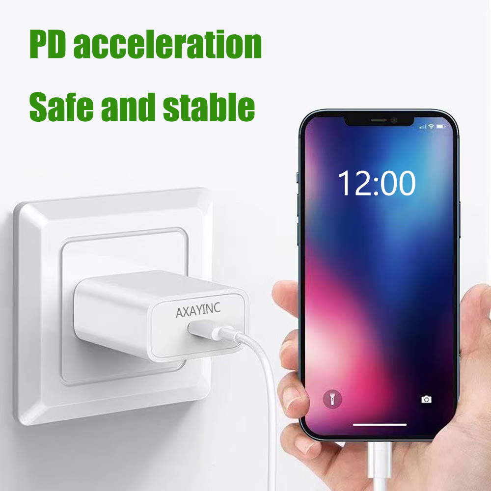 AXAYINC Power adapters,35W Wall Charger Plug Block with USB C to Lightning Cable Cord 3ft for Apple iPhone and iPad