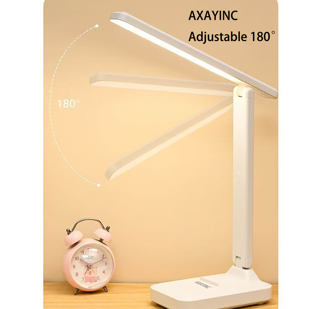 AXAYINC Lamps,180° Adjustable Wireless Charging LED Desk Lamp & Reading Light with USB Charging Port & Touch Control for Home, Office, Study
