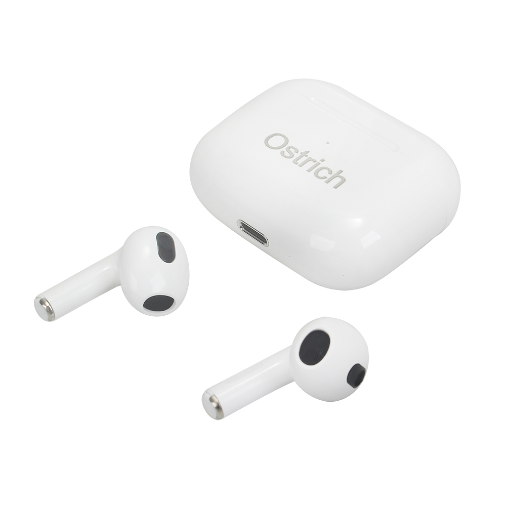 Ostrich Wireless Cellular Phone Headsets, Bluetooth 5.3 Earbuds with USB-C Charging Case, Hi-Fi Stereo Sound & Built-in Mic for iPhone and Android, Perfect for Music and Calls