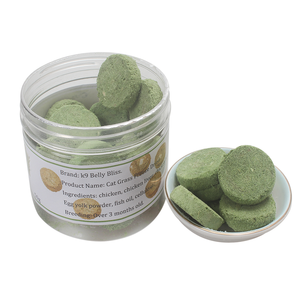 K9 Belly Bliss Cat Grass Chicken Biscuits - Natural Cat Grass Pet Treats for Digestion,Gut Health,Freshens Breath,Easy Way to Care for Your Pet's Health