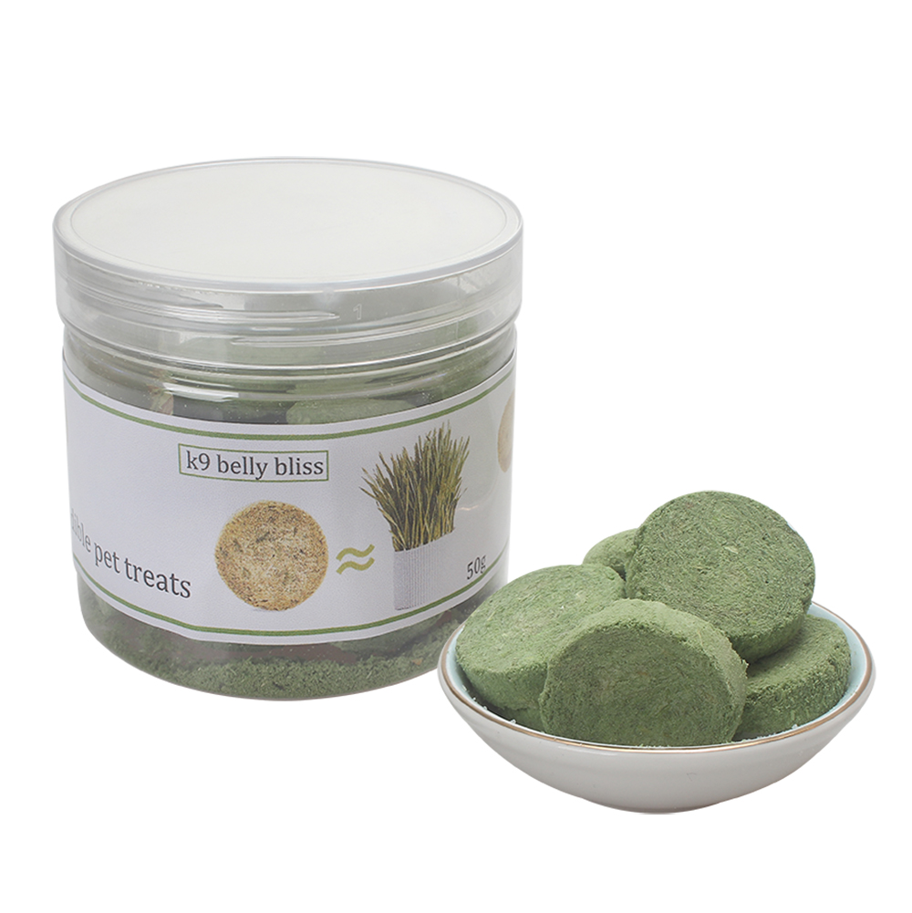 K9 Belly Bliss Cat Grass Chicken Biscuits - Natural Cat Grass Pet Treats for Digestion,Gut Health,Freshens Breath,Easy Way to Care for Your Pet's Health